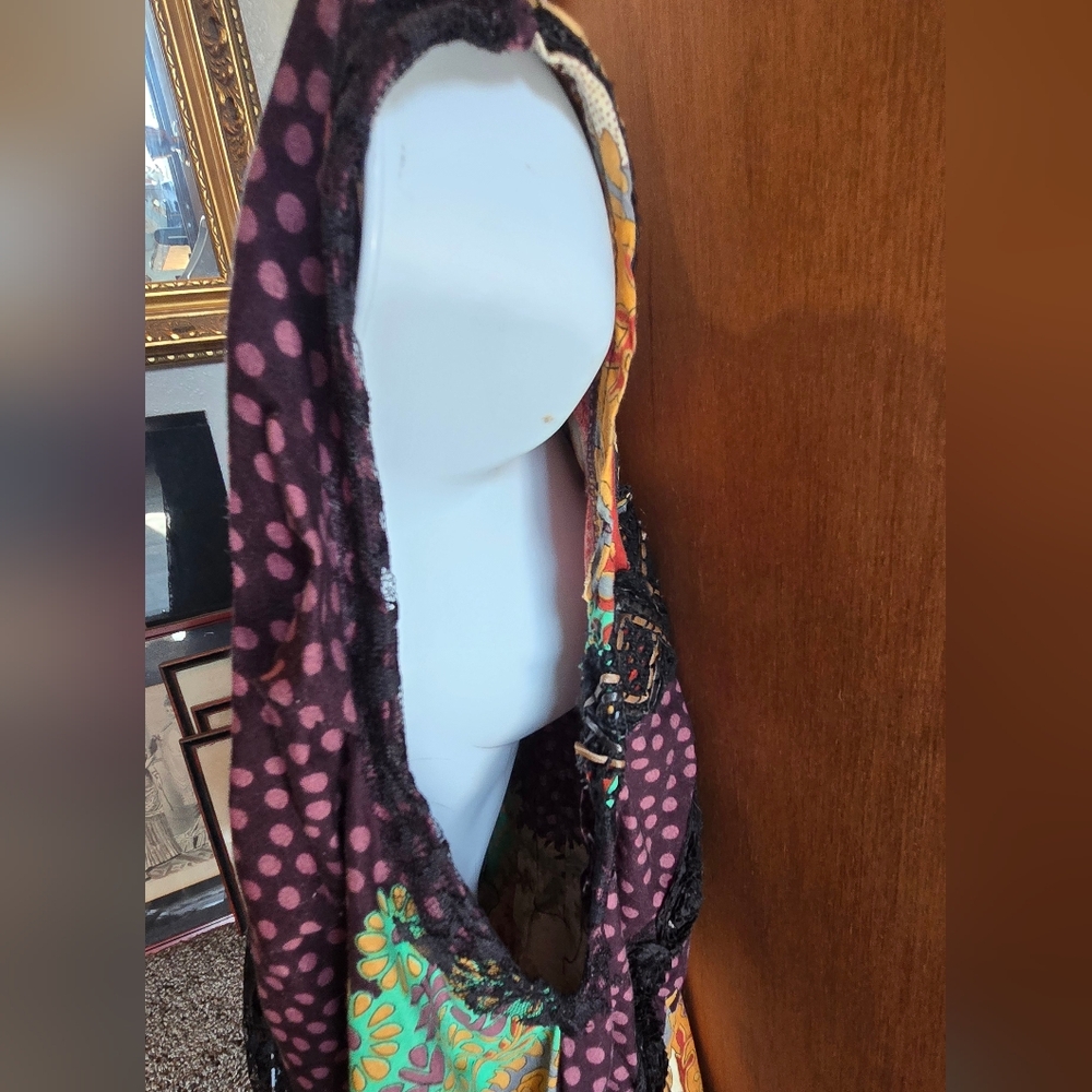 Purple and Orange Asymmetrical Tunic Blouse - Picture 8 of 8
